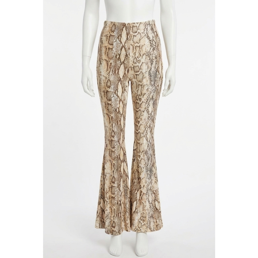NEW ANDREE BY UNIT bell bottom pants in snake print